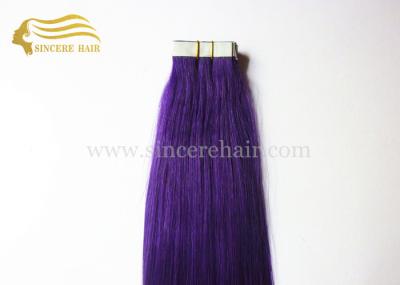 China New Fashion Hair Products, 50 CM Remy Single Drawn Purple Seamless Tape In Hair Extensions 2.5 G for sale for sale