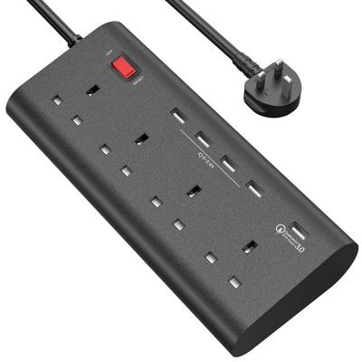 China Power Strip New UK Standard Wall Mount Power Strip 4 AC Outlets and 5 USB Ports with USB Charging Ports for sale