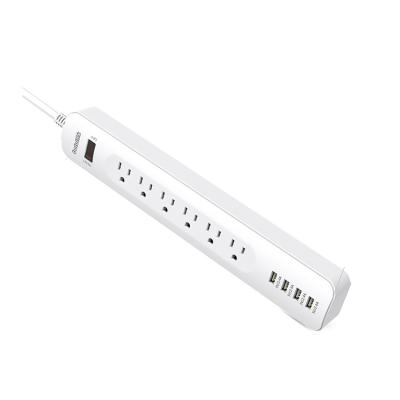 China New Home Standard 6 Power Strip and 4 USB Port Wall Mount US Standard AC Outlets Power Strip for sale