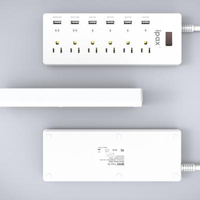 China New Power Strip Home Universal US Standard 6 and 6 USB Port Wall Mount US Standard AC Outlets Power Strip for sale