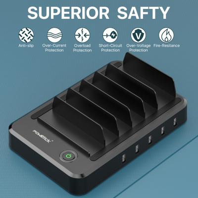 China Mobile Phone USB Charging Station Multi Port Fast 6 USB Ports 6 Surround Charging Station For Multiple Devices for sale