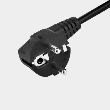 China Home Appliance Power Extension Cords EU Standard Three-Plug Elbow Plug Mains Cord Connector AC Power Supply Cable for sale