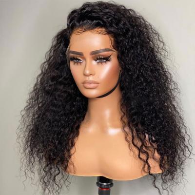 China Deep Wave Deep Wave 13x4 Lace Front Human Hair Wig Malaysian Remy Curly Glueless Frontal Wigs For Black Women for sale