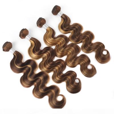 China 100% Cuticle Aligned Hair Wholesale 12A Grade Body Wave Highlight Hair Bundles Ombre Body Wave Bundles Bundles Remy Hair Brown Blonde Hair Extension for sale