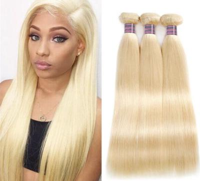 China Silky Straight Wave 22 26 28 Inch No MOQ Remy Virgin Natural Raw 613 Silky Straight Blonde Hair Bundles With Lace Frontal Closure, 100% Russian Hair for sale