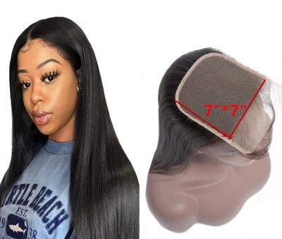 China Wholesale Seller 12A 100% Real Virgin Hair TOP 7x7 Cuticle Aligned Silky Brazilian Indian Virgin Human Hair Hd Transparent Raw Lace Closure for sale