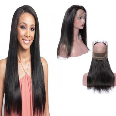 China 100% Real Virgin Hair New Arrival High Quality 360 Lace Headband With Bundles, 100% Human Indian Hair Ear To Ear 360 Lace Frontal Closure Custom for sale