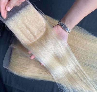 China 100% Real Virgin Hair 12A Quality Raw Virgin Human Hair 5x5 613 Blonde HD Lace Closure Cuticle Aligned Brazilian Grade 6x6 HD Lace Closure 613 Blonde Hair for sale