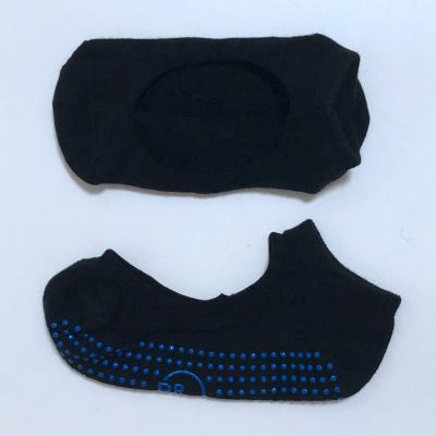 China Antibacterial Custom Texts Words Letters Grippy Bottom Sock Cotton Lagree Fitness Open Top Sticky Socks Non Slip Grips Tread for sale