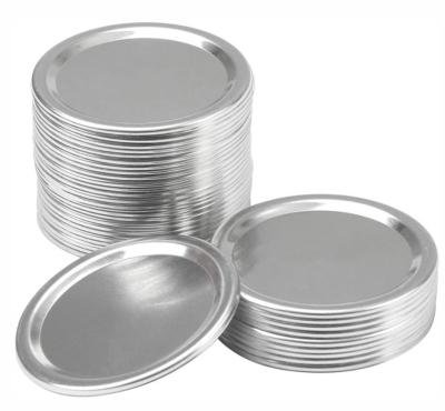 China Non Spill Wholesale 70mm Tinplate Metal Color Regular Boxed Capsule Mason Jar Flat Lid With Ring for sale