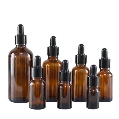 China 5ml10ml15ml20ml30ml50ml100ml Personal Care Essential Oil Bottle Glass Dropper Personal Clear Amber Bottle for sale