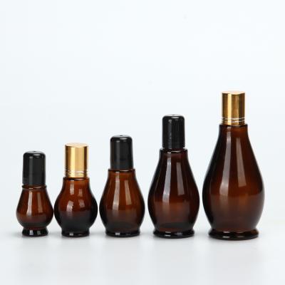 China Personal Care Wholesale 10ml 20ml 30ml 50ml 100ml Brown Customizable Amber Squash Roll On Bottle for sale