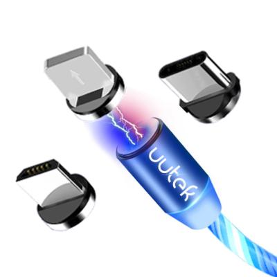 China Free Shipping Mobile Phone Angel 1m Magnetic Charging Cable With Led 3 In 1 Usb Cable Uc002 for sale