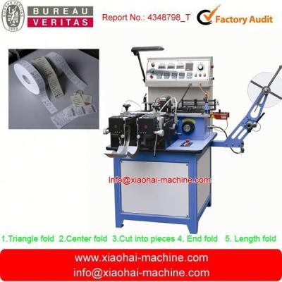 China Beverage Woven Label Cut And Fold Machine for sale