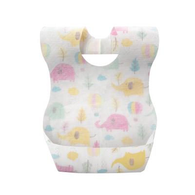 China Cartoon Printing Disposable Detachable Food Feeding Newborn Baby Bibs for sale