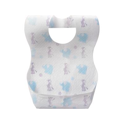 China Factory Price Disposable Nonwoven Waterproof Feeding Bibs With Pouch for sale