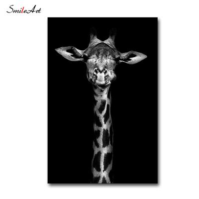 China Eco-friendly Black And White Wall Art Canvas Posters Art Work Of Style Giraffe Paintings For Home for sale