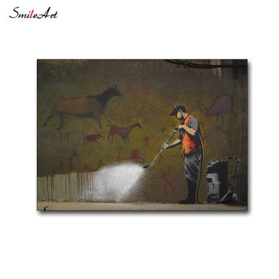 China Large Art Home Wall Decor Framed Designer Wall Art Eco-Friendly Graffiti Paintings Banksy Wall Art for sale