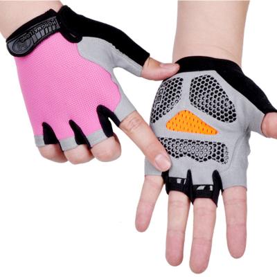 China Custom Logo Half Finger Gym Fitness Weightlifting Protective Gloves Unisex Cycling Running Sport Gloves for sale