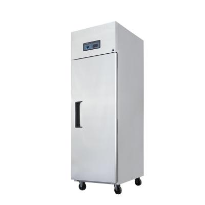 China Hot Selling Double-temperature Single Door Hidden To Handle Freeze Free Straight Commercial Reach In Refrigerator For Hotel Restaurant Kitchen for sale