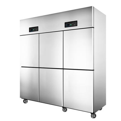 China Double-temperature 3 door/6 door 1430L Static Cooling Combined Chilling Fridge/Freezer Commercial Reach In Refrigerator Freezer Vertical for sale