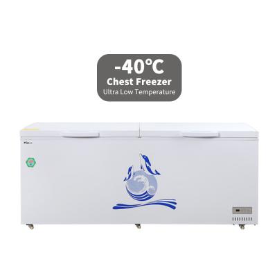 China Commercial BIG Temperature -40 Degree Celsius Digital Temperature Control Ultra Low Chest Freezer for sale