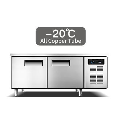 China Dual-temperature stainless steel refrigerator and freezer custom made commercial kitchen counter tops for food&beverage storage for sale