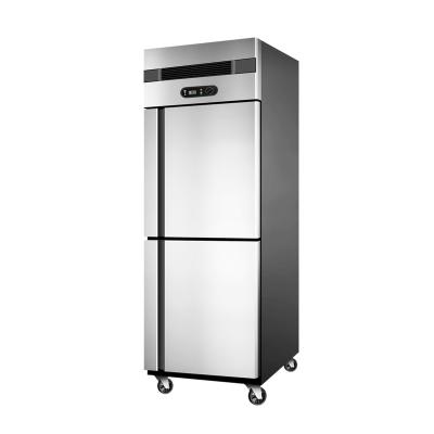 China Direct Cooling Single-Temperature 2 Door Stainless Steel Refrigerator Kitchen Commercial Upright Refrigerator for sale