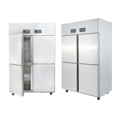 China Single-temperature Commercial Direct Cooling System 4 Door Reach-in Vertical Restaurant Kitchen Fridge Refrigerator for sale