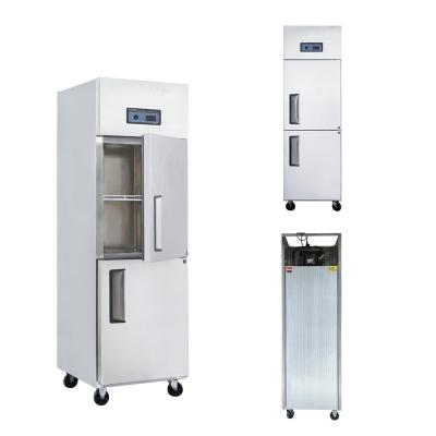 China Double-temperature 2 Door Air Cooling Auto Defrost Commercial Upright Fridge Kitchen Refrigerator for sale