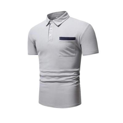 China Anti-Wrinkle 2022 Mens Cotton Polo Shirt Custom Short Sleeve 100% Leisure Fit Summer Pocket Polo Shirts For Mens for sale