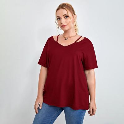 China Promotion Oversized Breathable Plain Plus Asymmetrical Neck T Shirt 100% Polyester Plus Size T Shirts for sale