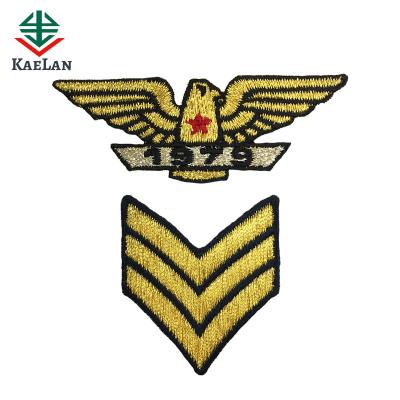 China Viable Wholesale Embroidered High Quality Gold Eagle Patches Embroidery Patch for sale