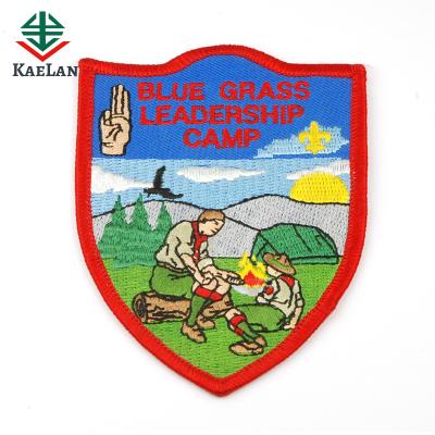 China Custom Made Scout Uniform Embroidery OEM Embroidery Patch Design Viable For Garment for sale