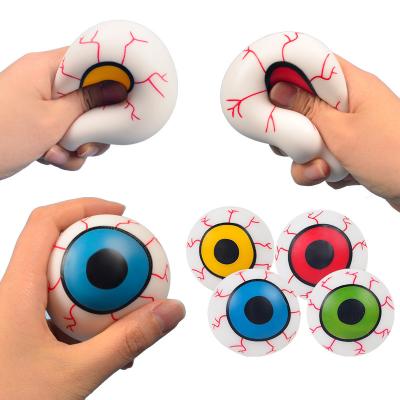 China PVC Eye Squishy Squeeze Eyeball Toy Stress Reliever Scary Anti Stress Wiggle Halloween Christmas Party Toy Emotion Release Tricky for sale