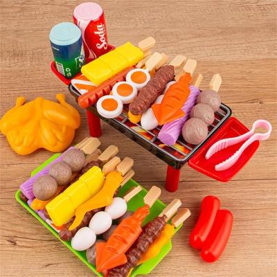 China Plastic Children Pretend Play Kitchen Toys Simulation Barbecue Cookware Cooking Educational Food Role Play Game House Toys for sale