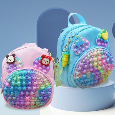 China Waterproof 2022 New Kids Backpack Bag School Bag Noise It Backpack Bubble School Backpack Laser Noise It Backpack For Girls Boys for sale