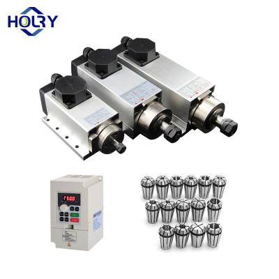 China Air cooling 1.5/2.2/3.5/4.5/6KW high-speed square ER32 engraving machine spindle motor air cooling milling for sale