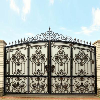 China Easily Assembled Wrought Iron Door Custom Design New Style Iron Pipe Door Industrial Iron Steel Door for sale