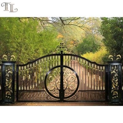 China Latest High Quality Luxury Modern Main Garden Gate Wrought Iron Gate Design Wrought Iron Gates for sale