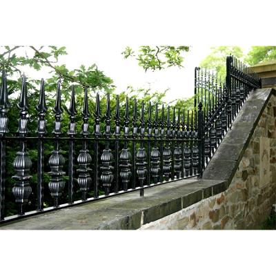 China Easily Assembled Modern Wrought Iron Fence Designs Luxury Decorative Yard Metal Fence Cast Iron Garden Fence for sale