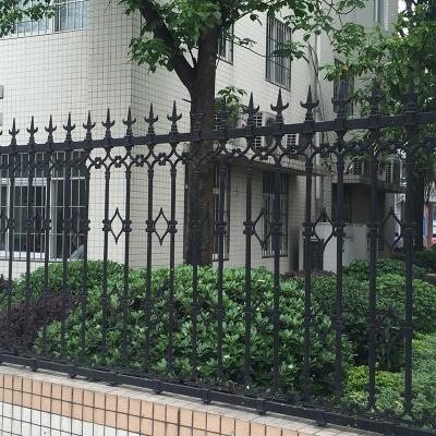 China Modern French Top Cast Iron Fence Decorations Metal Cast Iron Decorative Black Wrought Iron Fence for sale