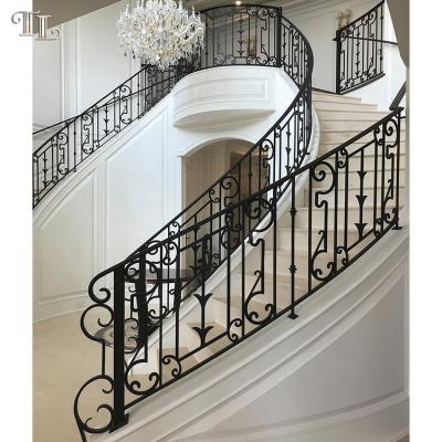 China Modern prefab wrought iron stair railings iron curved stair railing stair railing wrought iron for sale