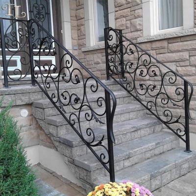 China Modern Wrought Iron Railings Design Outdoor Metal Stair Railing Wrought Iron Railings Stairs for sale