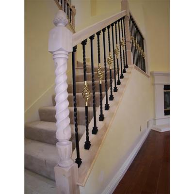 China Modern French Stair Railing Balustrade Designs Modern Iron Stair Railing Metal Wrought Iron Railing for sale