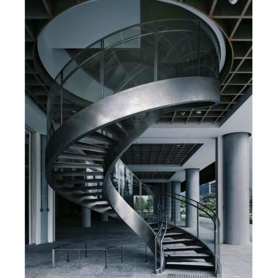 China Modern Outdoor Stairs Spiral Staircase Prices Wrought Iron Glass Staircase Design Glass Spiral Stairs for sale