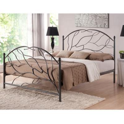 China King Size Metal Bed Nailhead Trim Iron Metal Beds Modern Italian Design Bed Frame Furniture for sale