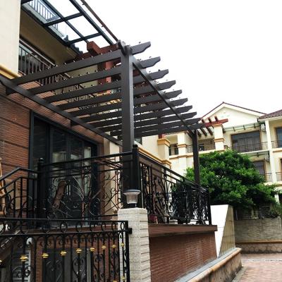 China Waterproof Durable Wooden Metal Post WPC Plastic Composite Wood Aluminum Pergola for sale