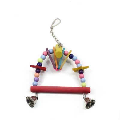 China Various Features Viable Wholesale Colorful Wooden Parrot Climbing Bead Chewing Toy Bird Toy Cage Accessories for sale