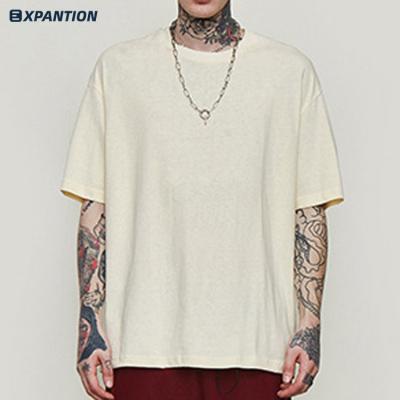 China Anti-wrinkle design your own logo print cut and sew custom made unisex T-shirt men's OEM sustainable oversized tee shirt plain eco-friendly for sale